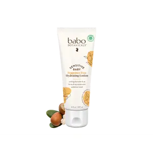 Babo Botanicals Sensitive Baby Fragrance Free Hydrating Lotion – Made with Plant-Based Ingredients – Soothing Shea Butter & Oat – For Dry & Very Sensitive Skin –Pediatrician Tested – EWG Verified – 8 fl oz (237 ml)