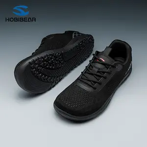 HOBIBEAR Men's Breathable Bunion-Friendly Casual Trainers - Wide Toe, Soft Sole, Barefoot Feel Walking Footwear for Spring & Autumn Urban Leisure Sports