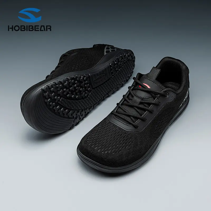 HOBIBEAR Women's Casual Barefoot Shoes, Breathable Fabric Walking Sneaker with a Bunion-Friendly Wide Toe Box and Flexible Non-Slip Sole, Walking Shoes, Footwear, Round Toe, Athletic, Training, Closed, Outdoors, Ankle, Low Top, Synthetic, Casual Wear, Nat