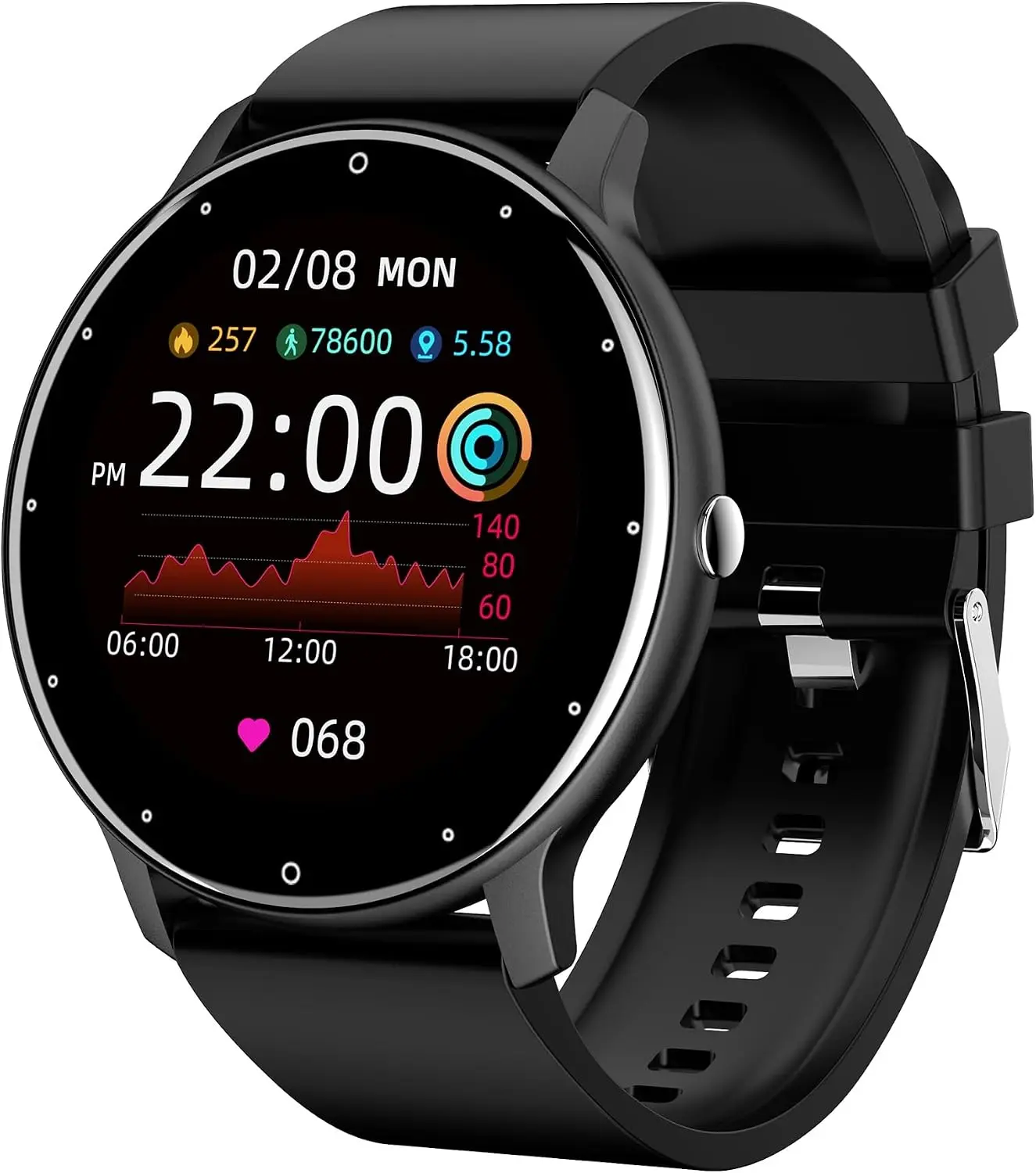 2026 NEW Smart Watch for Men & Women - Vital Fitness Tracker with Step Counter, Heart Rate Monitor, Instant Notifications, Black Wearable Device