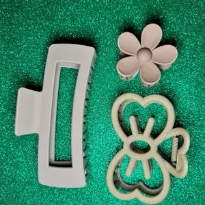 Brown Hair Claws 3pcs Bundle Set - Includes 3 Unique Shapes for Stylish Hair Accessories