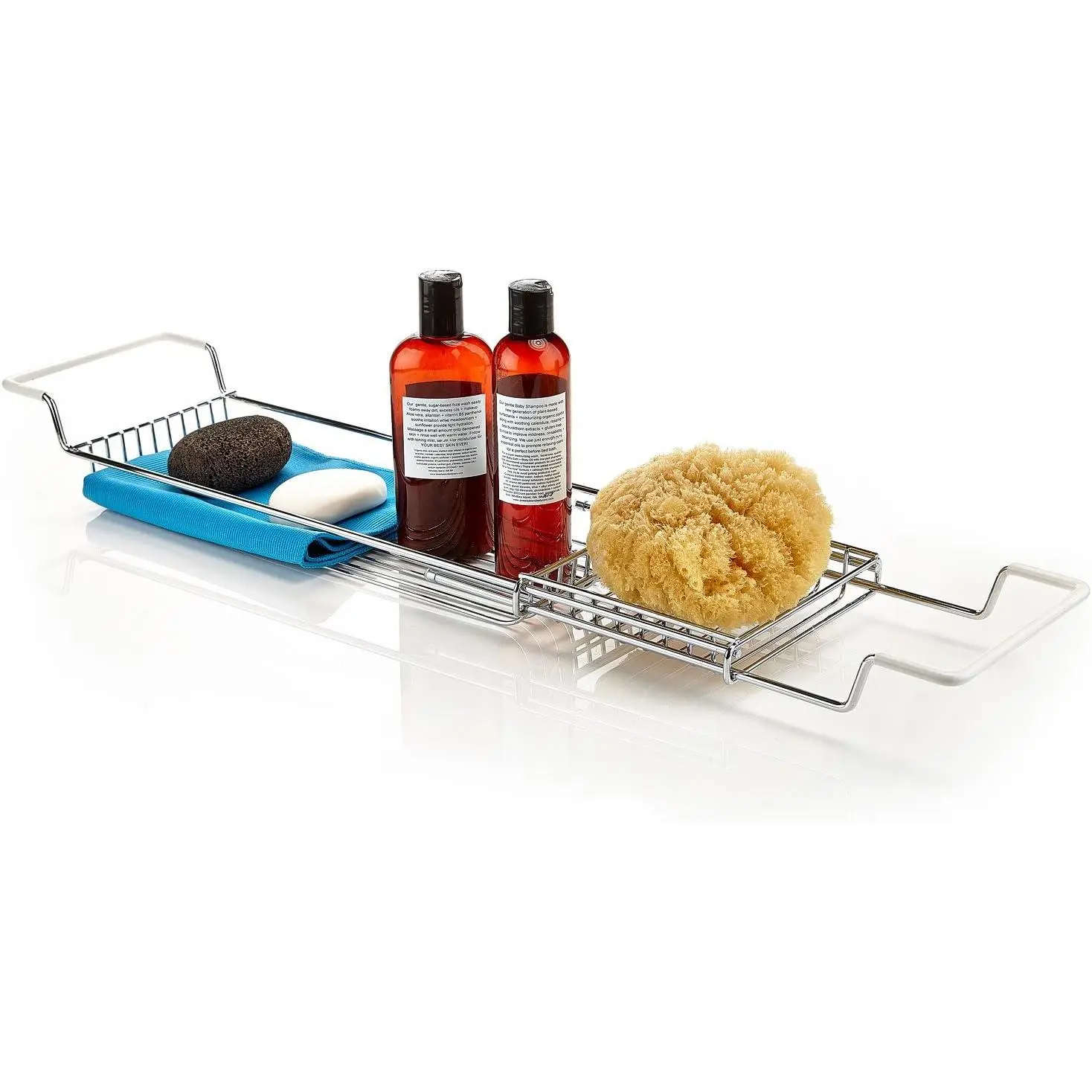 Stainless Steel Expandable Shower Bathtub Tray Over The Clawfoot Tub Bath