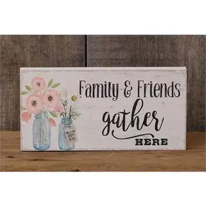 Wood Sign - Family and Friends Gather