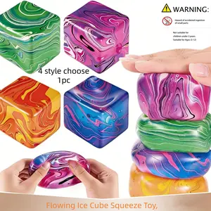 Flowing Ice Cube Squeezing Toy, Stress Relief Malt Sugar Cube Fun, Trendy Sensory Toy, Must-Have Fidget Toy for Relaxation, Decompression Squeeze