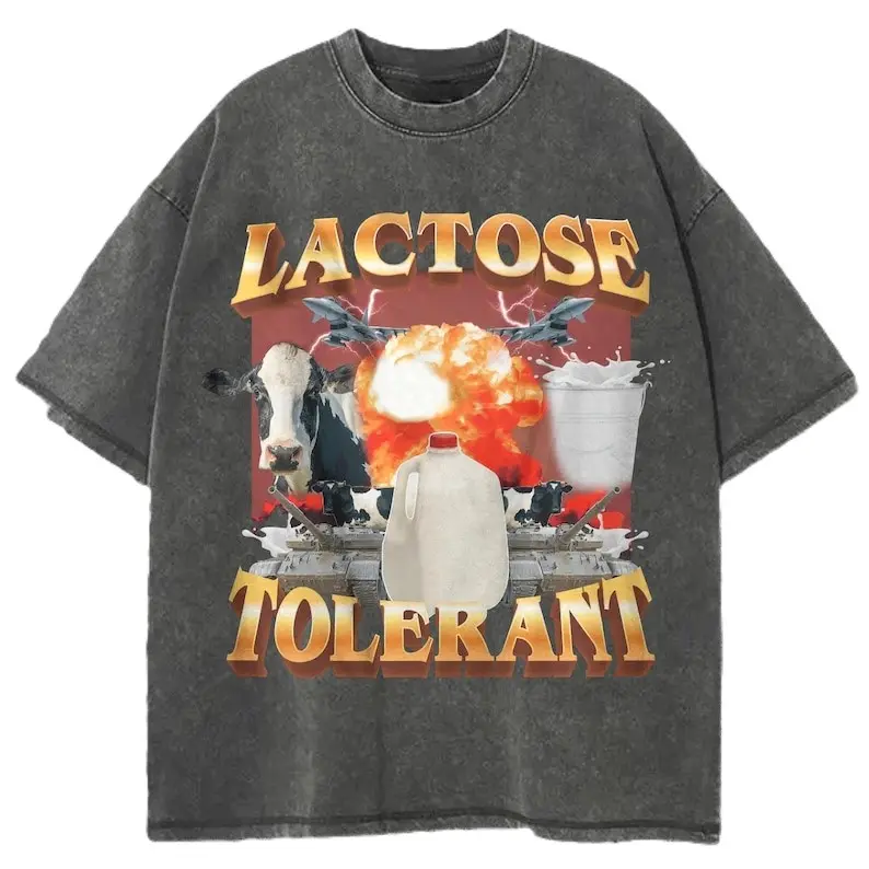 Lactose Tolerant Vintage Graphic T-Shirt, Retro Milk 90s Funny Shirt, Funny Shirts For Friends, Y2k Graphic Shirt, Gift For Men Women, Streetwear Womenswear Top
