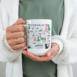 Wicked Pink Goes Good With Green Mug, Wizard of Oz Fan Gift, Wicked Musical Movie Xmas Gift, Broadways Fan Mug, Changed For Good Coffee Mug