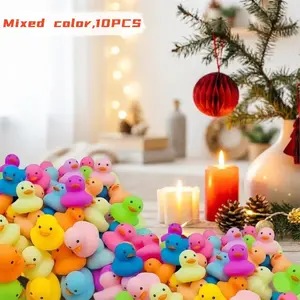Colorful Floating Duck Set (10 Pieces), Cute Sound-Producing Bath Decor, Perfect for Baby Gifts, Pool Party Supplies, Fun Bathroom Decoration, Rubber Duck Assortment