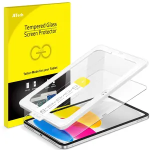 JETech One Touch Install Screen Protector for iPad (A16) 11th/10th Generation (2025/2022), Tempered Glass Film with Auto Alignment Tool Kit, HD Clear