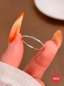 S925 Sterling Silver Minimalist Fashion Promise Ring, Fashion Accessories for Women & Girls, Trendy All-match & Exquisite Jewelry for Birthday Gift, Unique Rings