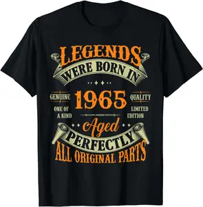 100% Cotton 59th Birthday Tee Vintage Legends Born In 1965 59 Years Old Funny Creative Graphic T-Shirt