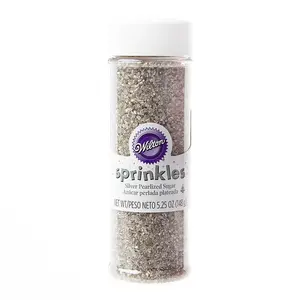 Silver Pearlized Sugar Crystals: 5.25-Ounce Dispenser Silver Pearlized Sugar Crystals: 5.25-Ounce Dispenser