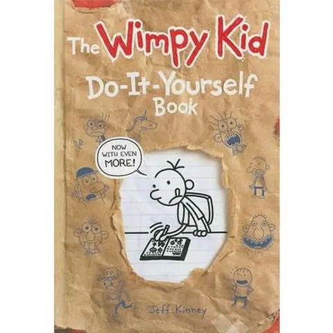 Used Hardcover Book - The Diary of a Wimpy Kid Do-It-Yourself Book (Revised and Expanded Edition) by Jeff Kinney, English - Children's Educational School Supply with Drawing Elements, Author Insights, Main Character Focus, 32 Pages of Full-Color Comics, 6