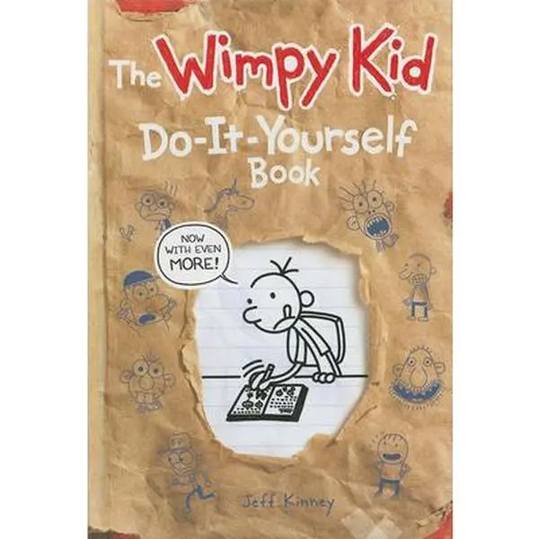 Used Hardcover Book - The Diary of a Wimpy Kid Do-It-Yourself Book (Revised and Expanded Edition) by Jeff Kinney, English - Children's Educational School Supply with Drawing Elements, Author Insights, Main Character Focus, 32 Pages of Full-Color Comics, 6