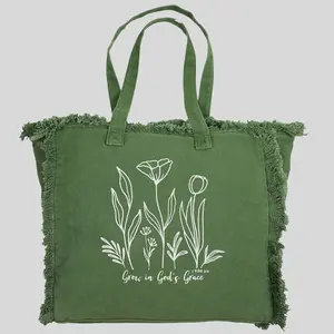 Women's Grace & Truth Christian-Themed Embroidery Graphic Tote Bag, Religious Graphic Top Handle Bag with Multi-Compartment, Removable Bottom Plate for Growing in God's Grace