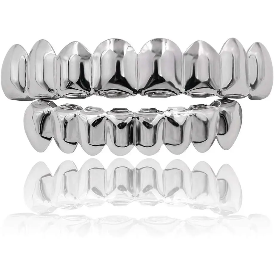 Tooth Cap Gap Grillz for Men - Diamond 14K Gold/Silver Plated Iced Out Single Teeth Grills for Hip Hop Rapper Costume