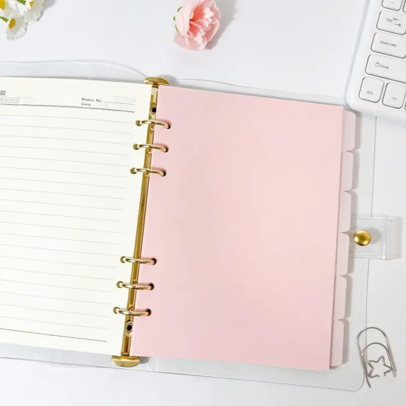 Office Classification Transparent Plastic Divider Pages, A5 PVC Index Tabs, Durable Reusable, Convenient Index Checking
