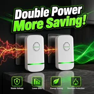 2-Pack Electricity Saving Box – Plug & Save on Every Bill! Smart Voltage Stabilizer for Home & Office | US Standard Plug