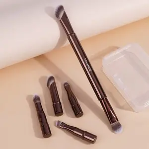 MAANGE Double Ended Makeup Brush Detachable Travel Contour Concealer Brush Set Eyeshadow Brush Face Cosmetic Tools with Box