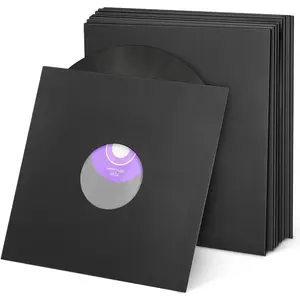 20pcs Black Paper & Poly Lined Record Inner Sleeves for LP Vinyl Records, Anti Static Record Storage Album Covers LP Vinyl Jacket Covers（12inch）
