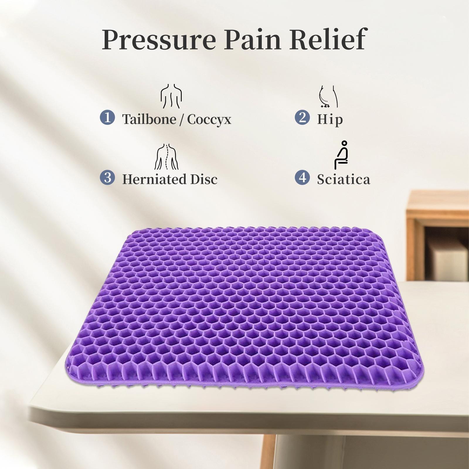 Double-Layer Extra-Thick Gel Seat Cushion — Honeycomb Breathable Pad | Dimensions: 15.75 x 13.8 x 1 In | Ideal for Camping, Office Use, Car Travel, Wheelchairs, and Fishing — Non-Slip & Portable Chair Cushion | Designed for Outdoor Activities and Travel