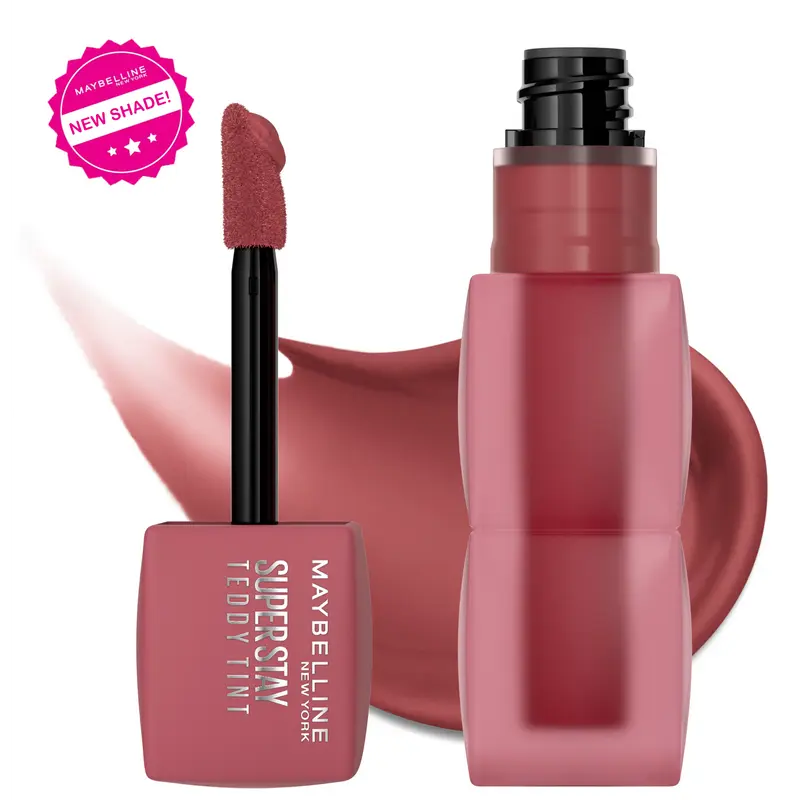 Super Stay Teddy Tint, 12HR Wear, Lightweight, Long Lasting and Smudge Proof Soft Matte Lipstick, Maybelline New York