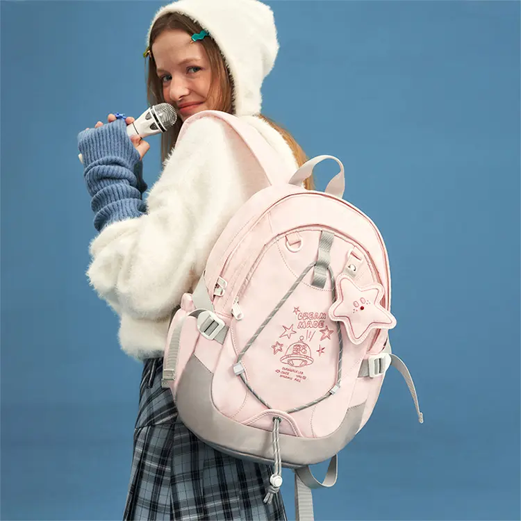 VANWALK V2554-V2951 Candy Color Student Backpack - Comfortable Campus 15 Inch Laptop Daypack for School & Travel Cute & Lightweight Computer Bag