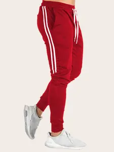 Manfinity Campus Court Men's Loose Fit Jogger Sweatpants With Drawstring Waist & Contrast Side Tape Detail