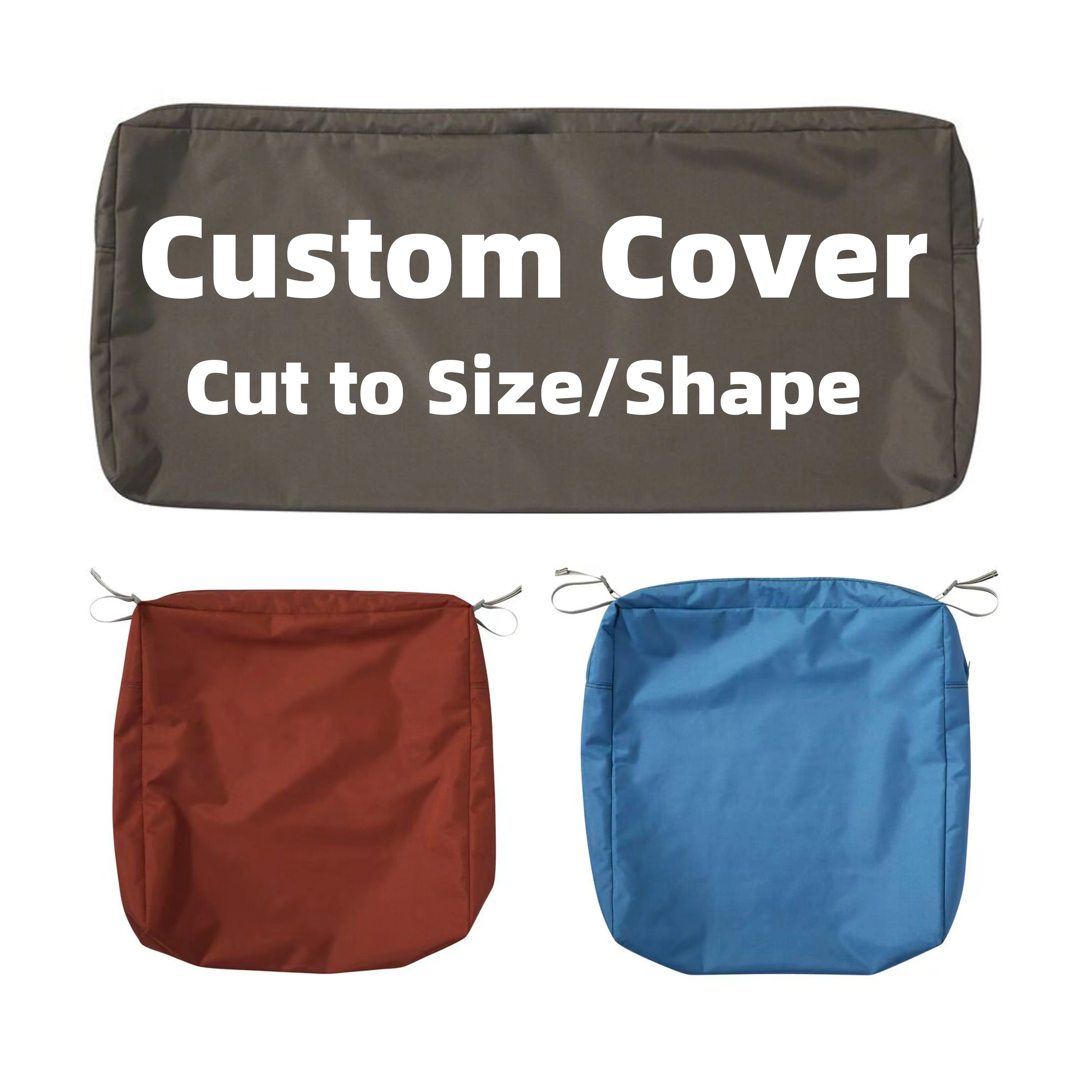 Custom Covers with Zipper Indoor/Outdoor, Waterproof Cushion Cover Replacement, Non-Slip Bench Sofa Chair Seat Pad Protector Cover