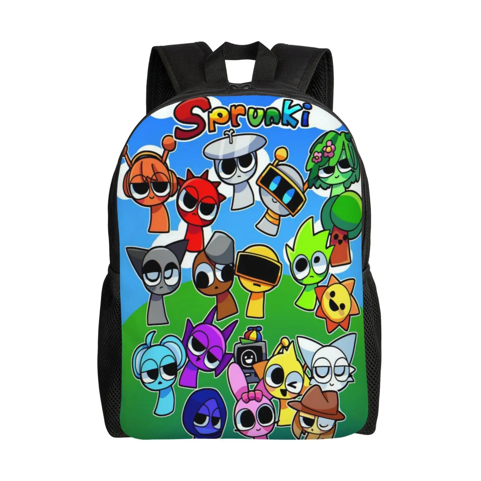 17 Inch Sprunki Backpack Cute Lightweight Sprunki plush Laptop Backpack Casual Carry On Daypack Sprunki toys gifts for friends, colleagues, family