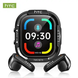 HTC NE70 Bluetooth 6.0 Earphones Light Weight in Ear IPX5 Waterproof Headphones Wireless Earbuds with Smart Touch Screen Suitable for Gaming Office Sports Study and Audio Calls Built-in Microphone Earphones
