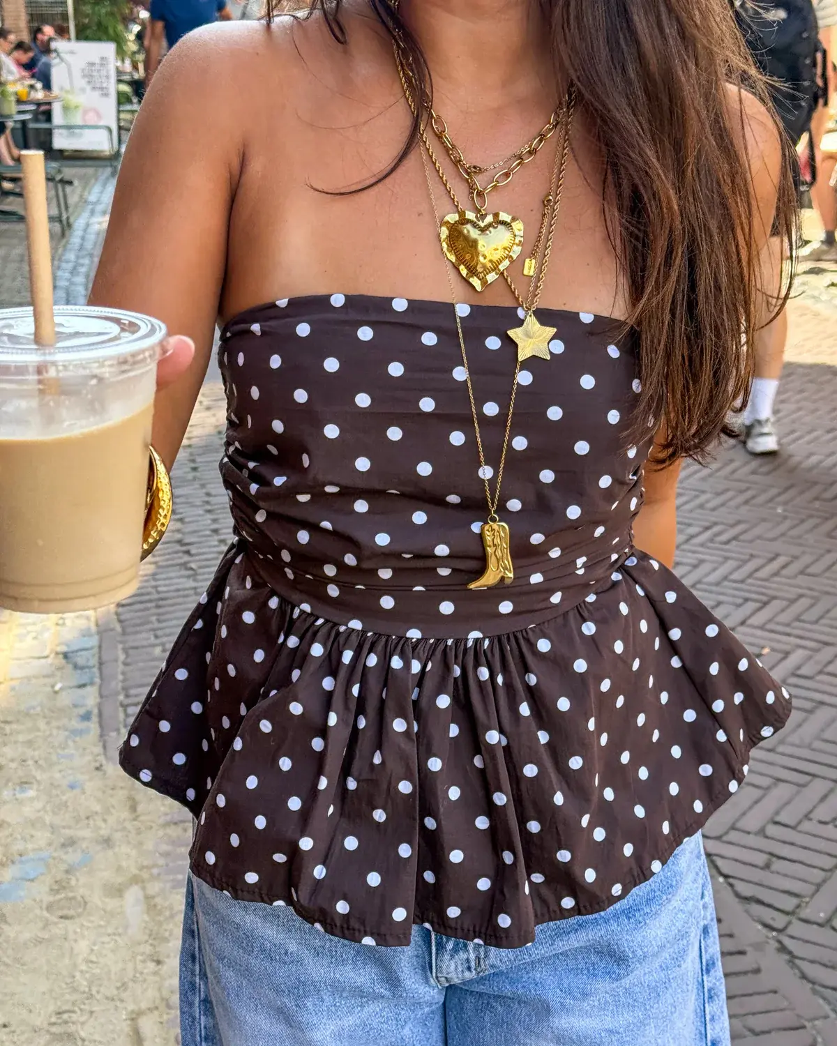 brown polka dot scarf top - TikTok Shop
