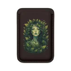 MagSafe Vegan Wallet — Green Goddess Leaf Portrait