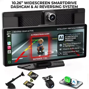 2026 Latest Model 10.26 Inch 4K Ultra HD Portable Car Stereo with Wireless Carplay screen, Carplay Radio touchScreen,Car Video Player，Vehicle Car Entertainment Player, Gifts for Men, Gifts for Boyfriend, Car Accessories, Men Gifts