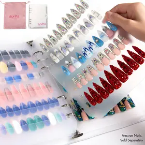 Lovful | Press-On Nails Storage Binder – 5-Page A5 Organizer with PVC Covers, Portable & Stylish Design(Not Included Press On Nail)