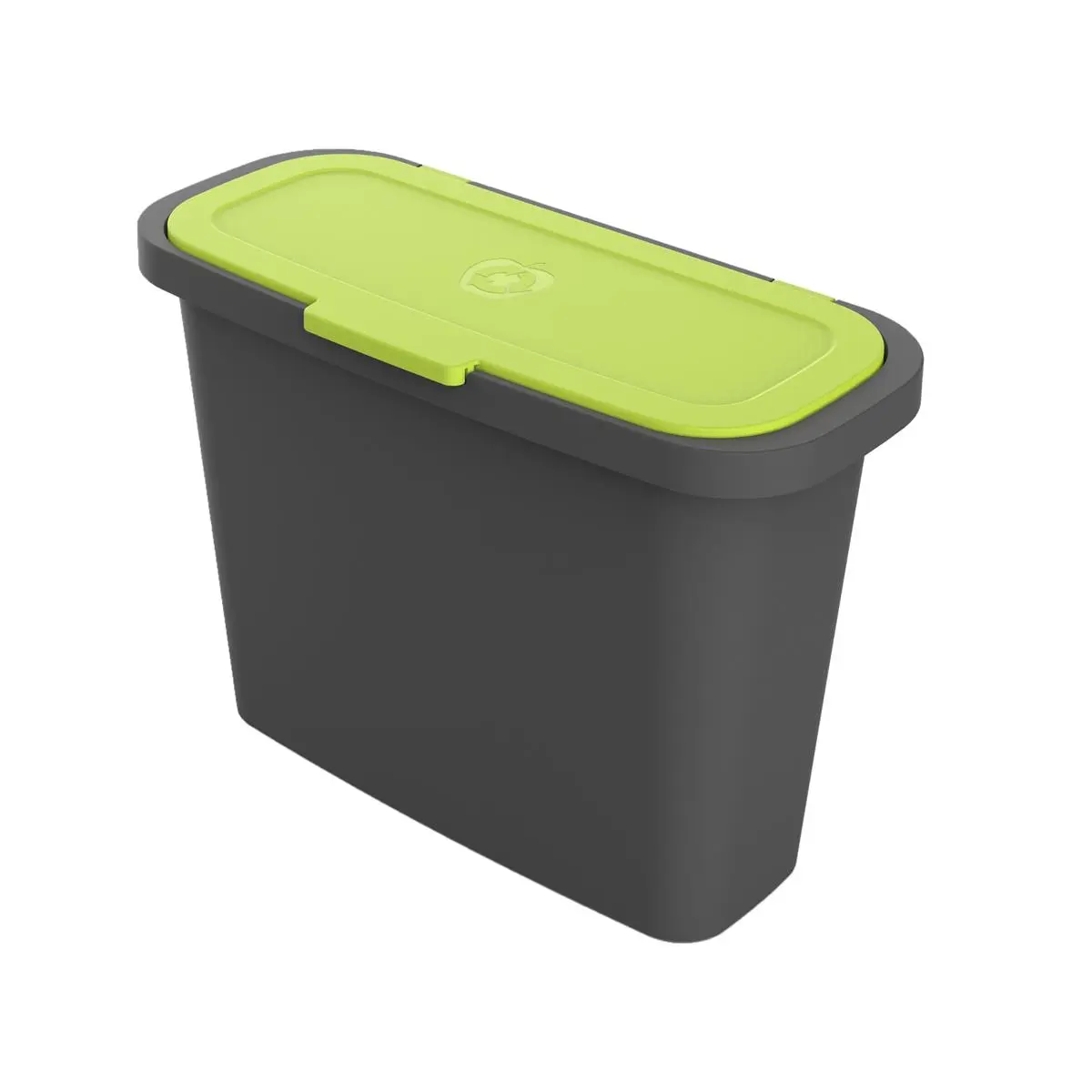212 MAIN RSI-MC-C9 Compact Stylish 2.4Gal Kitchen Caddie Compost Bin - Black & Green, Lockable Lid, Moisture Retention, Odor Resistant, Baby Organic Waste Storage, Kitchen Garbage Cans
