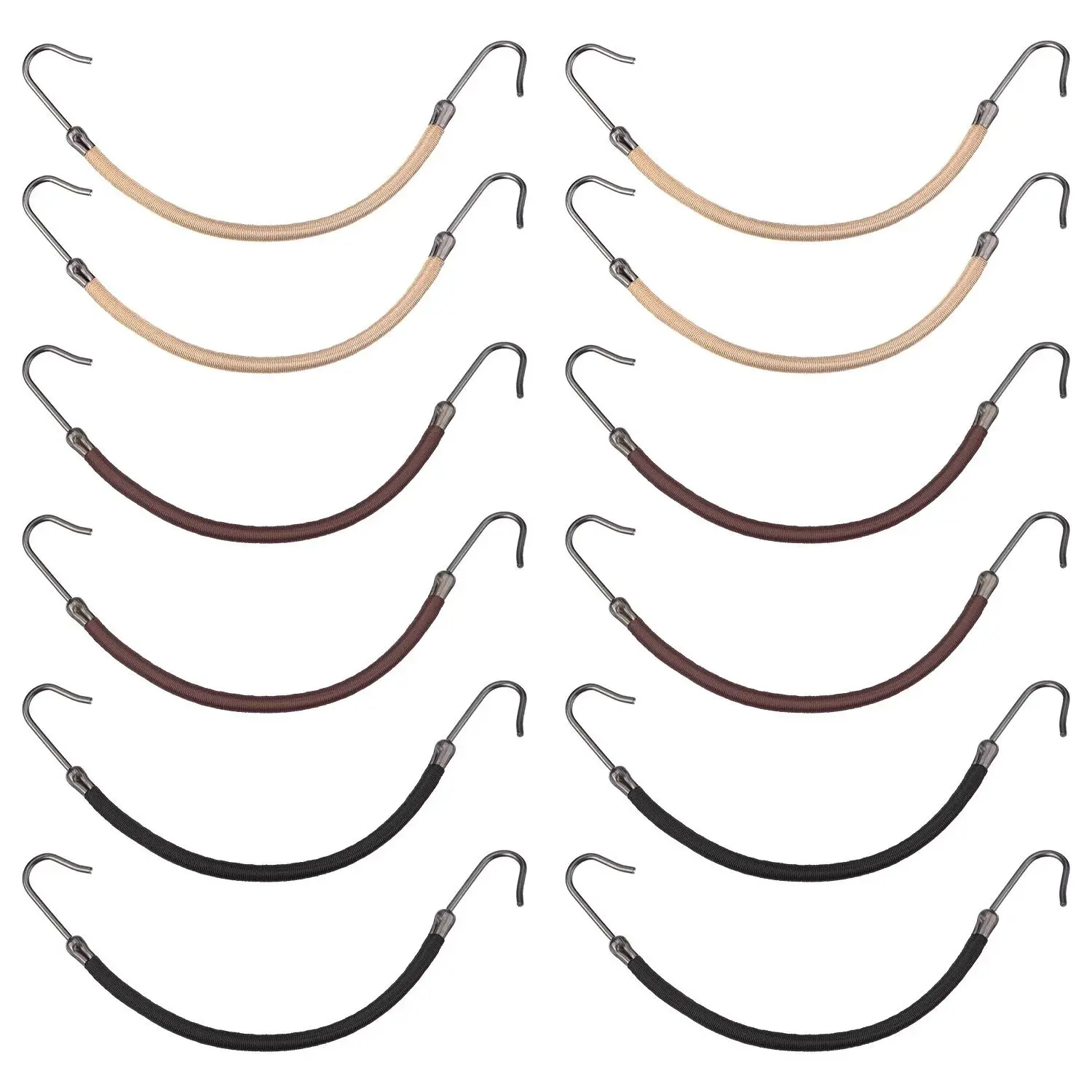 15 Pieces Elastic Hook Hair Tie Styling Ponytail Holder Hooks Cord for Long Curly Hair