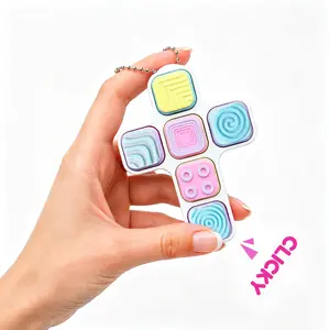 3-Pack 3D Keyboard Fidget Clicker Keychain, Silent & Clicky Keys, Focus-Boosting Anxiety Relief Button Toy for Adults (Home & Festive Decor Supplies), Fidget Keyboard Clicker