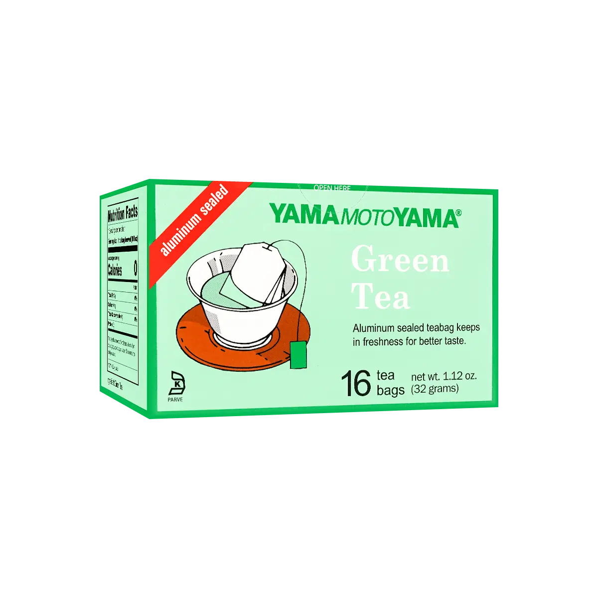 YAMAMOTOYAMA Japanese Green Tea Bags - 16 Count, 32g - Authentic Sencha Blend for Refreshing Brew