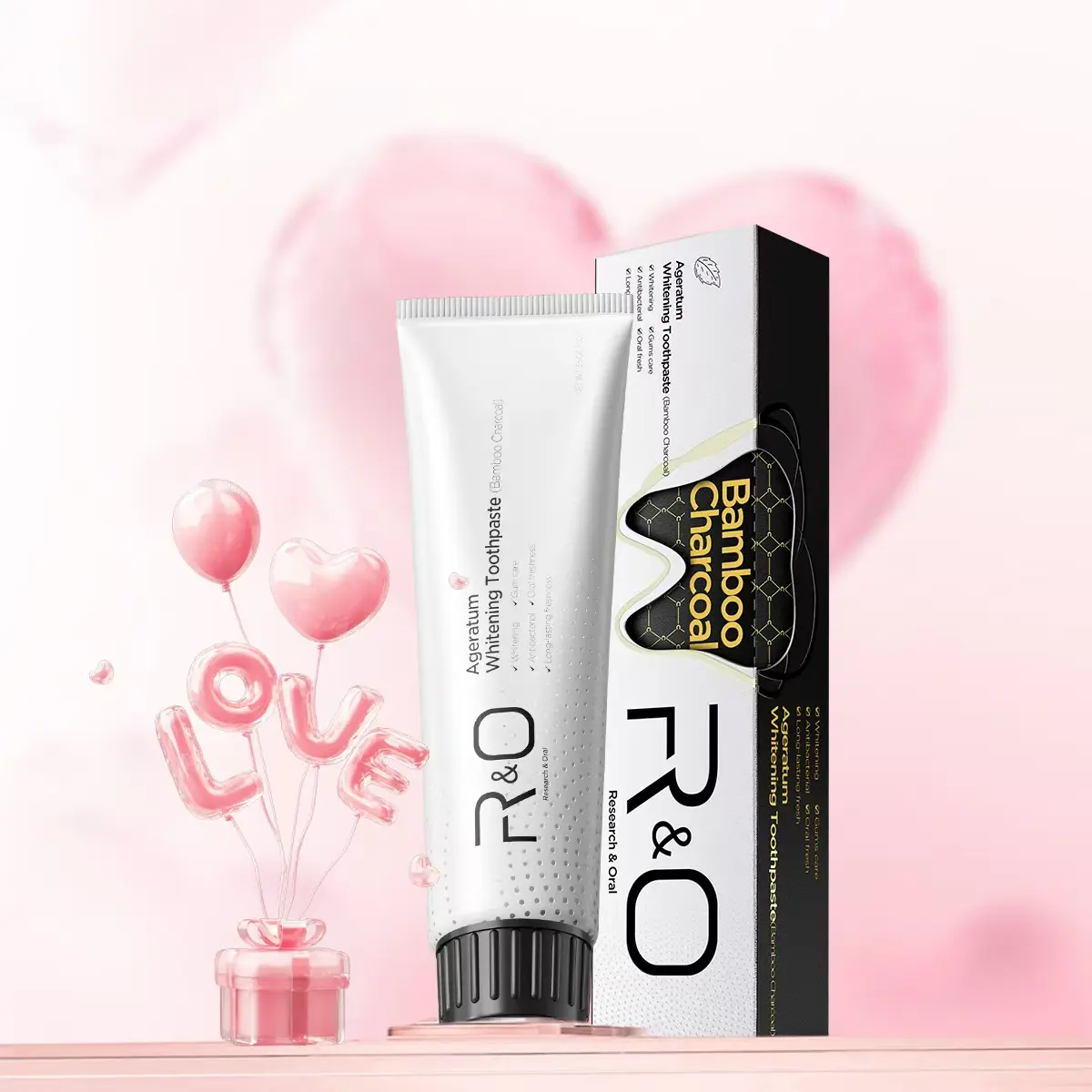 R&O Brightening Fresh Breath with Bamboo Charcoal, 4 pieces, Oral Care Toothpaste for Adults, Deep Cleaning Toothpaste, 3.53 oz Super Whitening Toothpaste, Fresh Breath Oral Health Toothpaste, Whitening Toothpaste, whitening teeth strips