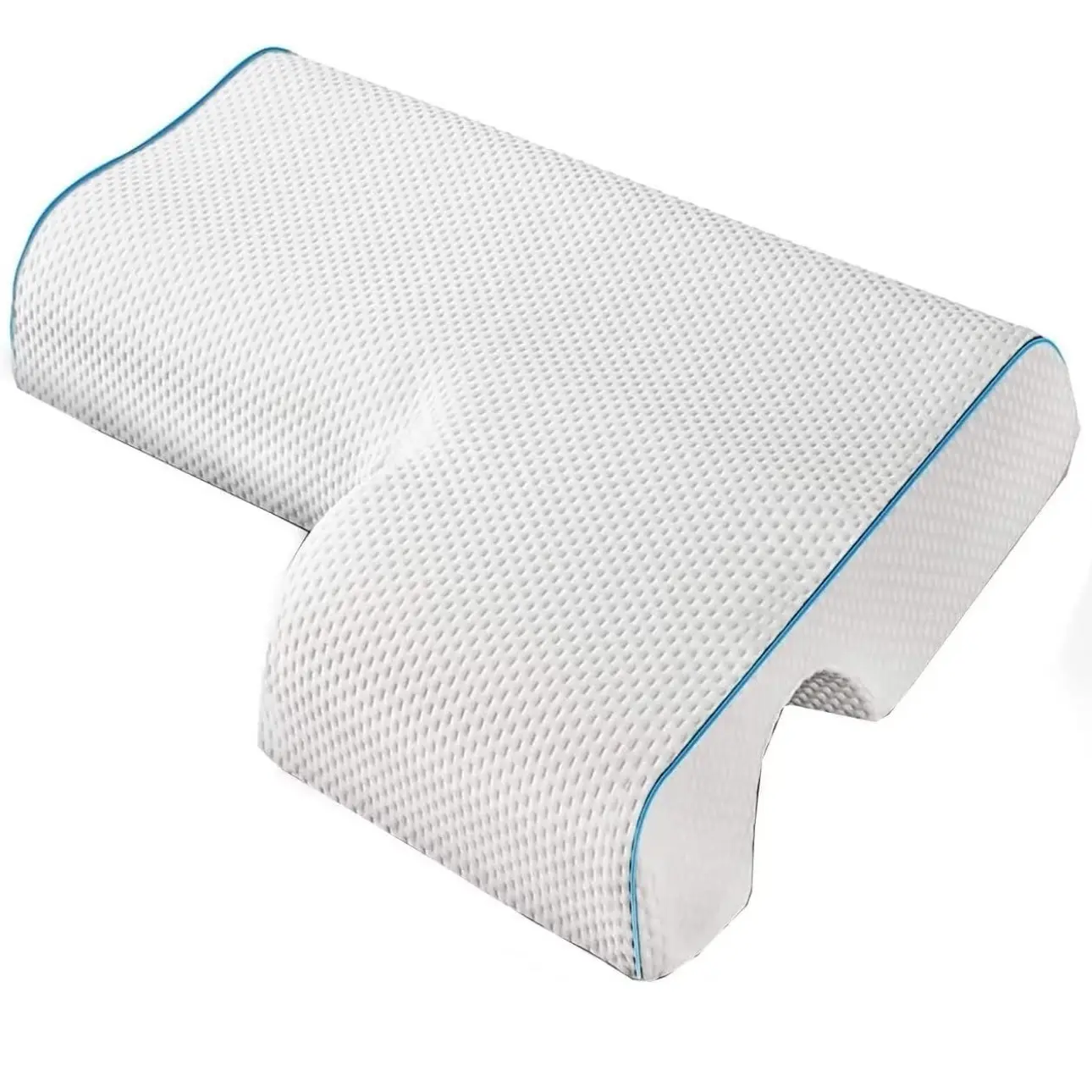 REBOUND Left Arched Cuddle Pillow - Couples Contoured Memory Foam Pillow, Ergonomic Memory Foam, Durable, Slow Rebound, Breathable, Anti-Pressure Support for Cozy Sleep, Pillows For Sleeping, Breatheable Standard Pillows