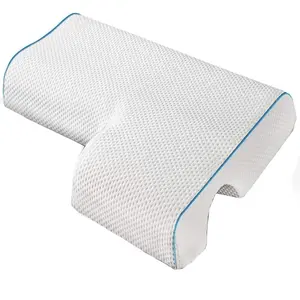 REBOUND Left Arched Cuddle Pillow - Couples Contoured Memory Foam Pillow, Ergonomic, Soft Memory Foam, Durable, Slow Rebound, Breathable, Anti-Pressure Support for Cozy Sleep