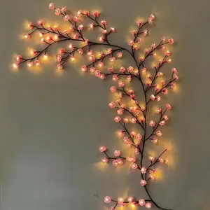 1 DIY 96-LED Cherry Blossom Branch String Light, 8 Modes, USB Powered, Perfect for Living Room, Bedroom, Wall, TV Backdrop, Holiday, New Year, Birthday Party Decorations