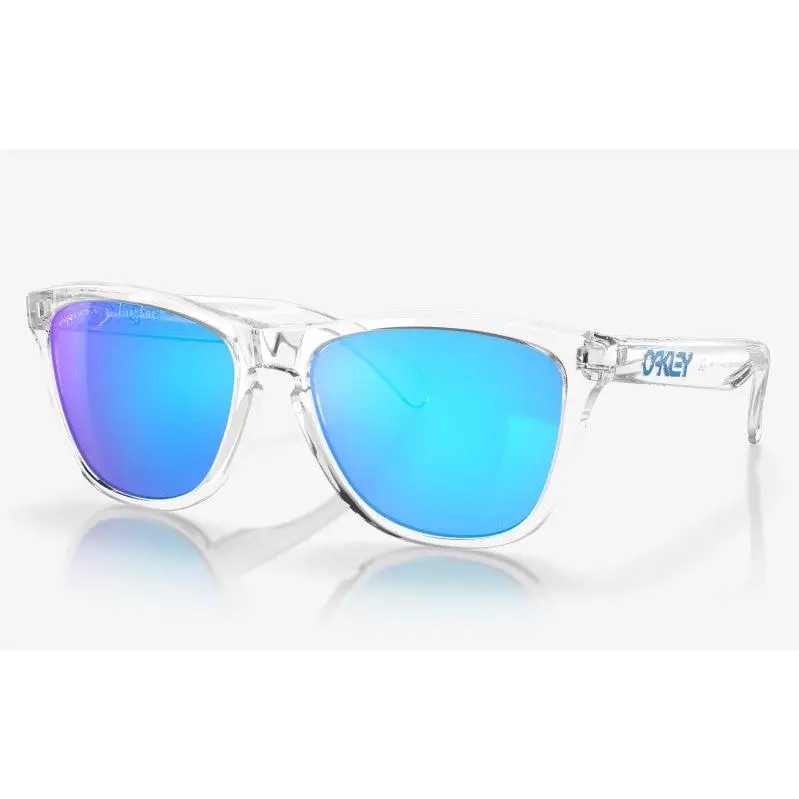 Oakley Frogskins Sunglasses Prizm Sapphire Lenses Crystal Clear Frame