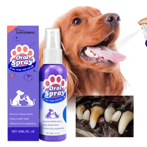 Pet Dogs & Cats Dental Care Spray, Vet-Recommended Breath Freshener & Teeth Cleaning Spray, Eliminate Bad Breath, Relieve Gum Redness & Infections, Reduce Plaque & Tartar, No Brushing