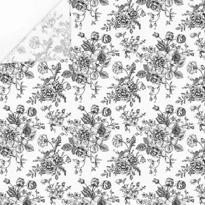 100 Sheets Black Floral Tissue Paper Chinoiserie  Wrapping Paper  Black White Flower Art Paper for DIY Crafts Birthday  Shower Wedding Party Decor, 14 x 20 Inch