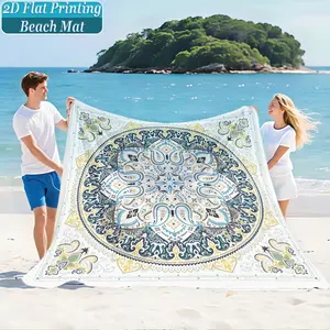 Vintage Mandala Print Beach Mat & Picnic Blanket, Washable, Anti-Fade, Polyester Material, Lightweight, Windproof, Sand-Resistant, Durable