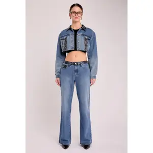 Topaz - Snake Contrast Non Stretch Straight Leg Jeans