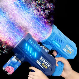LED Colorful Light Bubble Gun, Electric Bubble Machine for Fun Outdoor Parties, Weddings, Beach, Pool, Portable Handheld Bubble Maker, Ideal Gift for Kids