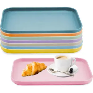 8 Pack Stackable Plastic Art Trays, 8 Color Multi-use Activity Tray for DIY Projects, Painting, Beads, Craft Organizing, Jewelry Display, Size 12.2 x 8.9 Inches