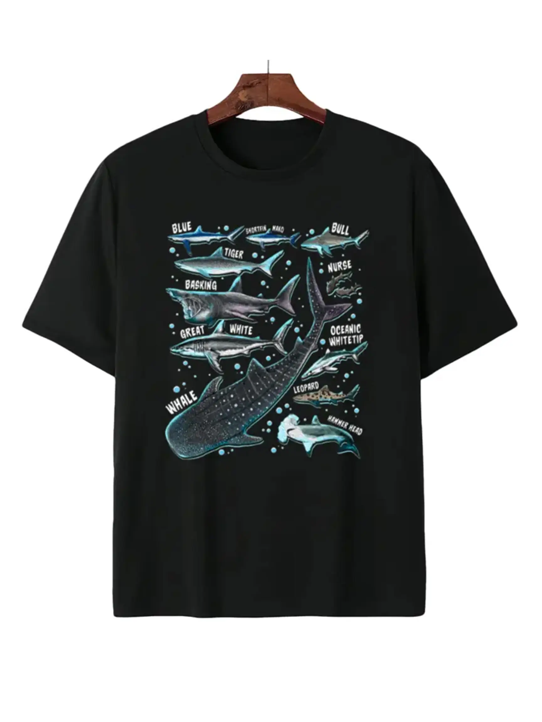 Shark Species Shark Gifts Shark Faces Tee Marine Biology T-Shirt cotton tee